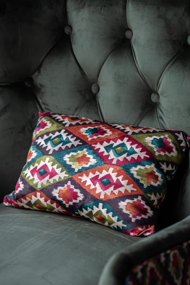 Cushions Covers 8 Bright Decorative Pillow Geometric Green Armchair by Orient Uniforms for customers in Dubai, Abu Dhabi, Sharjah, Ajman and across the UAE
